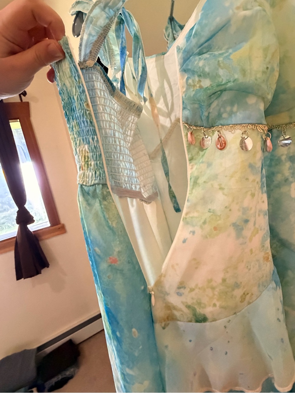 Blue Fairycore Watercolor Ruffle Maxi Dress - Women - Picture 4 of 5
